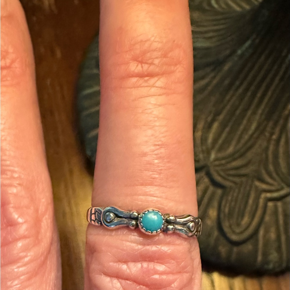 Turquoise and sterling ring